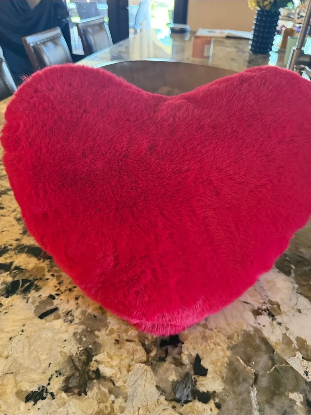 Red Plush Heart Large Pillow 13X16 Anniversary Photo Prop Bedtoom Decor